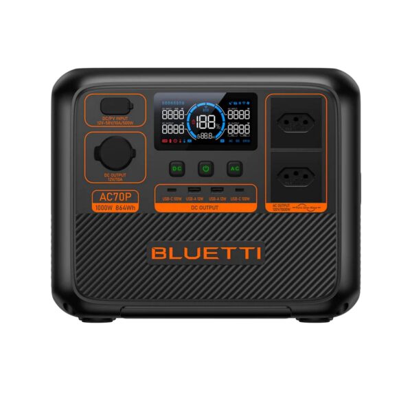 BLUETTI AC70P Estação de Energia Portátil | 1000 W 864 Wh
