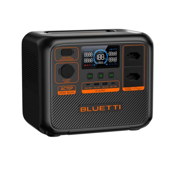 BLUETTI AC70P Estação de Energia Portátil | 1000 W 864 Wh